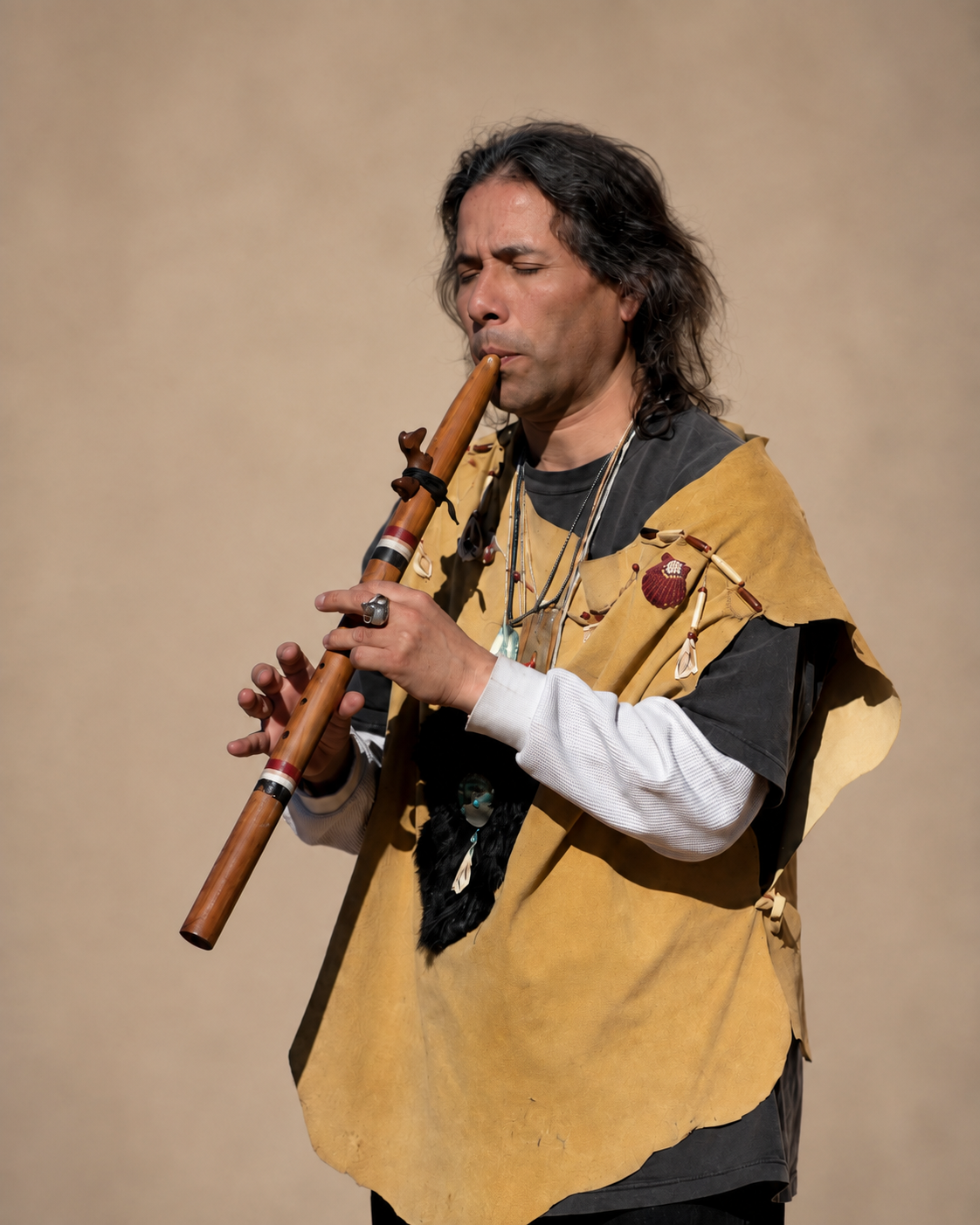 Tongva flute player
