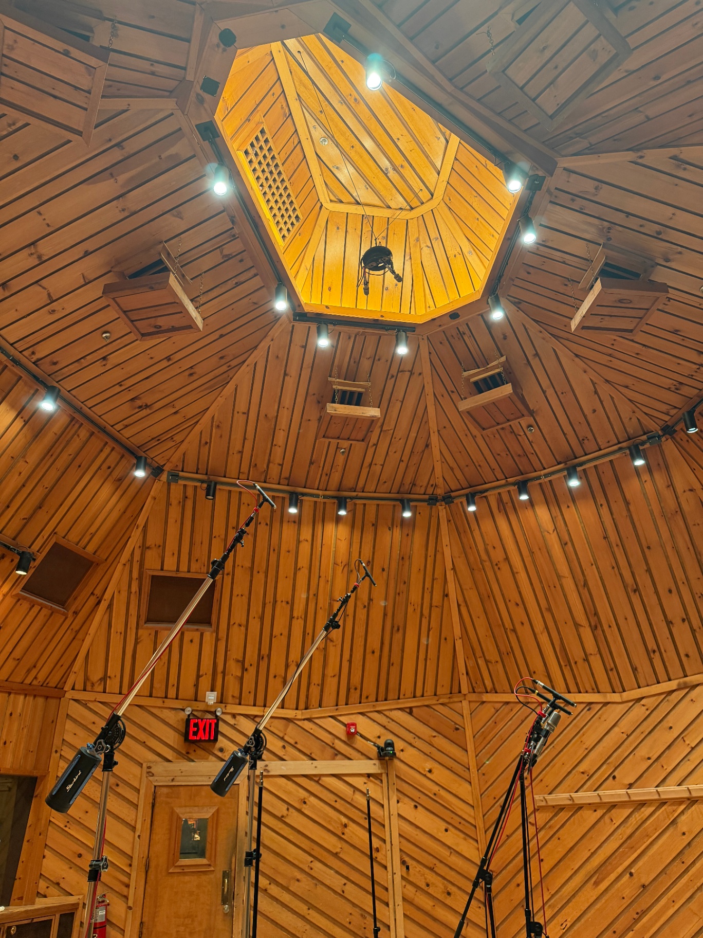 Wooden acoustic dome of a classical recording studio
